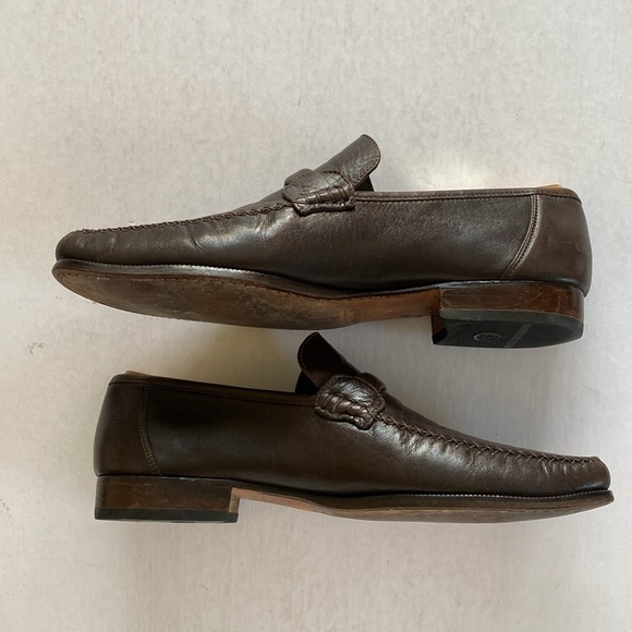 Bruno Magli PORRO Men\'s Brown Leather Slip On Loafers Size 11.5. Made in Italy